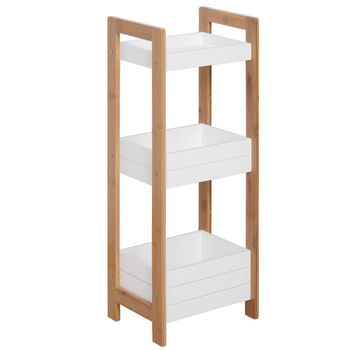 Estantería de baño 27,5x20,8x74 cm blanco y natural