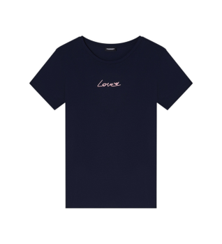 Emporio Armani para mujer. EW000408_AF19049 Camiseta San Valentine marino (L), Homewear, Algodón, Manga corta