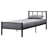encasa cama de metal - 90cm x 200cm - cama simple - cama individual - somier - negro