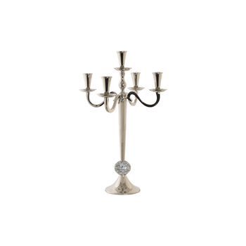Candelabro Aluminio Acrilico 30x30x47 Cromado