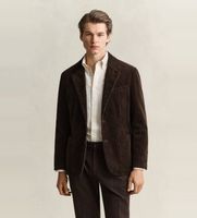 gant para hombre 7706387 chaqueta de traje de pana marron oscuro 52 algodon clasico