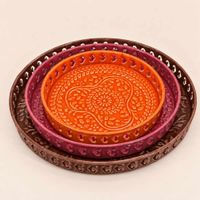 bandeja de acero con relieve de rosas 31cm