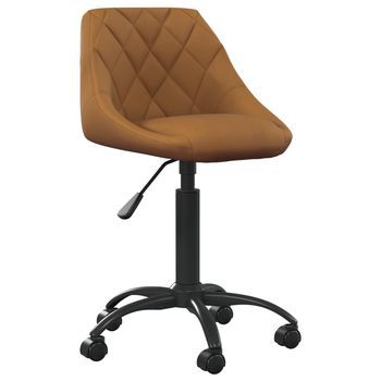 Silla De Oficina De Terciopelo Marrón Vidaxl