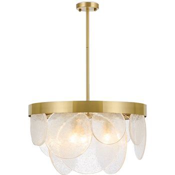 Lámpara De Techo Discos Cristal - Lámpara Colgante De Diseño - Luna Dorado