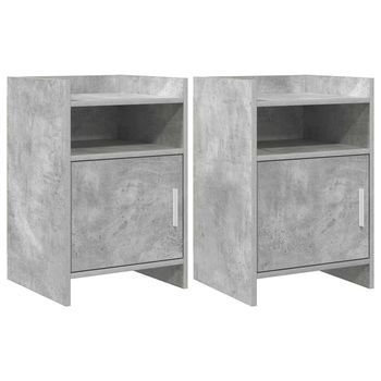 Mesas De Noche 2 Pcs Gris Hormigón 40 X 36 X 60 Cm Vidaxl