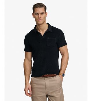 Superdry para hombre. M1110462A Polo Towelling marino (M), Casual, Algodón, Manga corta