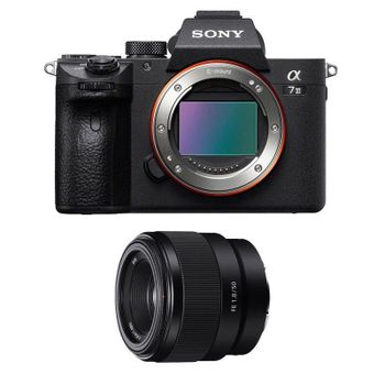 Cámara Mirrorless Sony Alpha 7 III 24MP Sensor Full-Frame 50mm F/1.8 USB-C WiFi