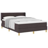cama tipo box spring marron oscuro 190 x 140 cm tela vidaxl