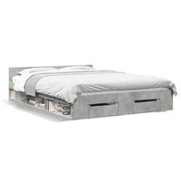 cama matrimonial  cama para adultos  cama con cajones madera ingenieria gris hormigon 140x190 cm cfw78006