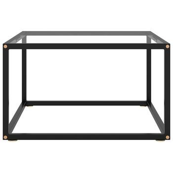 Mesa De Café - Mesa De Centro Con Vidrio Templado Negro 60x60x35 Cm