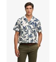 superdry para hombre m4011136a camisa cabana poolside beige xl casual algodon manga corta