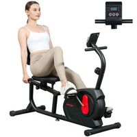 bicicleta estatica rolipo bicicleta estatica reclinada con respaldo 8 niveles de resistencia magnetica ajustable pantalla lcd y asiento amplio