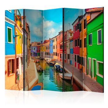 Biombo - Colorful Canal In Burano Ii [room Dividers]