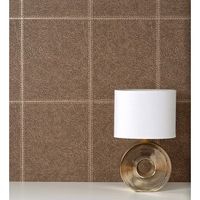 papel pintado vinilico lavable piel cuadros de cuero cosidos en relieve - makeda 681956 de gaulan - rollo de 10 m x 052 m