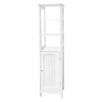 Armario de baño blanco, 40x160x32 cm, aglomerado mdf