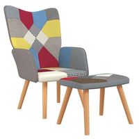 silla de relajacion con reposapies tela patchwork vidaxl