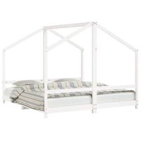 estructura de cama para ninos madera pino blanco 2x90x190 cm vidaxl