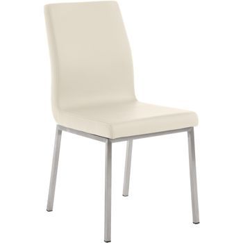 Silla De Comedor Colmar Simil Cuero Crema 50x40x88 Cm Clp