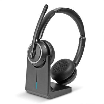 Auriculares Lindy L118 con cable e inalámbricos Bluetooth USB-C para oficina y call center negros