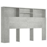 mueble cabecero cama  panel de cabecera gris hormigon 160x19x1035 cm
