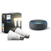 philips hue white bluetooth led b22 bulb twin pack  echo dot 2018 - charcoal white