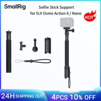 Soporte para Selfie Stick SmallRig para DJI Osmo Action 6 / Nano, con Adaptador de Liberación Rápida para Cámara de Acción, Correa de Muñeca