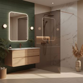 Pared De La Ducha Rea Flexi Brown Brush Copper 140