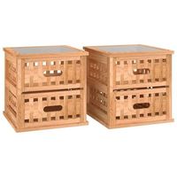 mesitas de noche 2 uds madera maciza de nogal 34x34x34 cm vidaxl