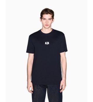 A|X Armani Exchange para hombre. XM002509AF10358UB101 Camiseta Regular Fit AX marino (M), Casual, Algodón, Manga corta