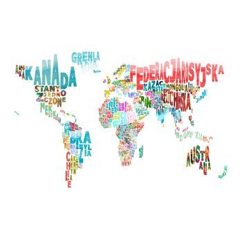 Papel Pintado 3d - Mapa - Mundo (en Polaco) (250x193 Cm)
