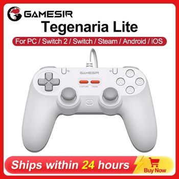 GameSir PC Retro Gamepad Steam iOS Android Controlador con Cable para Nintendo Switch 2/1 Tegenaria Lite Joysticks con Efecto Hall