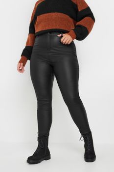 Yours Vaqueros Ajustados Negros Ava Efecto Encerado, Mujer Curvy Y Tallas Grandes, Yours