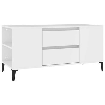 Mueble Para Tv Madera Contrachapada Blanco 102x44,5x50 Cm Vidaxl
