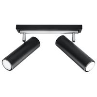 regleta zani negro 2 luces