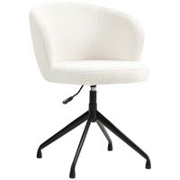 homcom silla de oficina ergonomica asiento giratorio altura ajustable capacidad 120 kg tapizado de tela felpa blanco   aosom espana