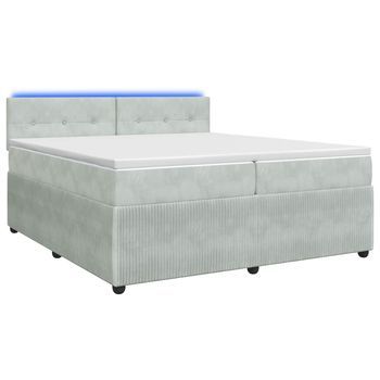 Cama Tapizada 200x200x100,5 Cm Terciopelo - Gris