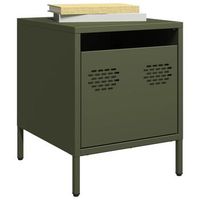 mesita de noche - mueble para dormitorio - acero laminado en frio - verde oliva 35x39x435cm