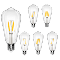 aigostar bombilla led e27 con filamentoblanco calido 2700k4w equivalente a 40 w470 lumenesno regulablebombillas decorativaspack de 5 uds