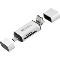 lector de tarjetas sandberg card reader usb-cusbmicrousb con conexiones multiples