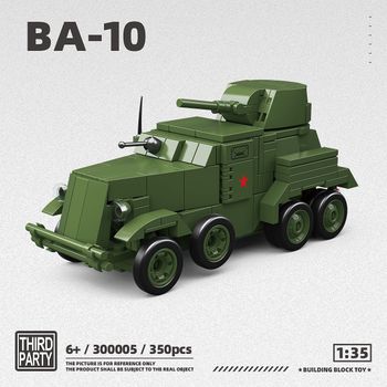 300005 BA‑10 Bloques de construcción de modelo de coche blindado, 350 piezas, ladrillos de bricolaje para vehículos militares, juguete coleccionable para adultos
