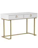 consola  115 cm 50 cm con cajones blanco dorado