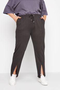 Joggers Gris Antracita Rectos Bajo Abierto, Mujer Curvy Y Tallas Grandes, Yours