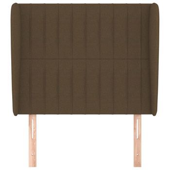 Cabecero Cama Mueble De Dormitorio Con Orejas De Tela Claro 103 X 23 X 118/128 Cm Marrón M02_0003205