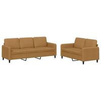 juego de sofas 2 piezas terciopelo marron vidaxl