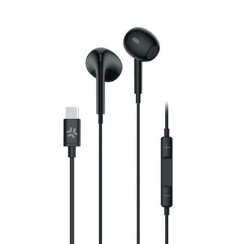 Auriculares Celly UP1300TYPECBK con cable USB-C para llamadas y música negros