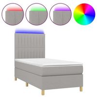cama tapizada 203x90x128 cm tejido - gris