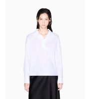 ax armani exchange para mujer xw001756af21532u0002 blusa relajada blanco xs casual lino manga larga