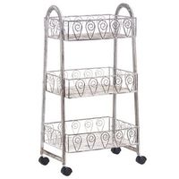 estanteria de metal para bano carrito con ruedas de 3 niveles beige claro valparaiso