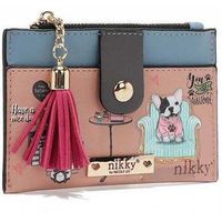 nikky by nicole lee cartera porta tarjetas con cremallera party king para mujer