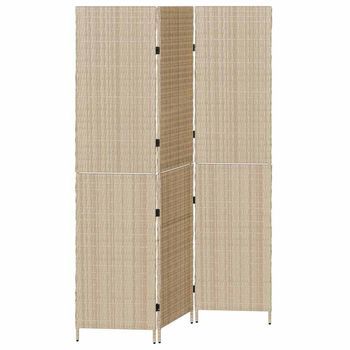 Separador De Habitaciones Beige 147 X 180 Cm Ratán Sintético Vidaxl